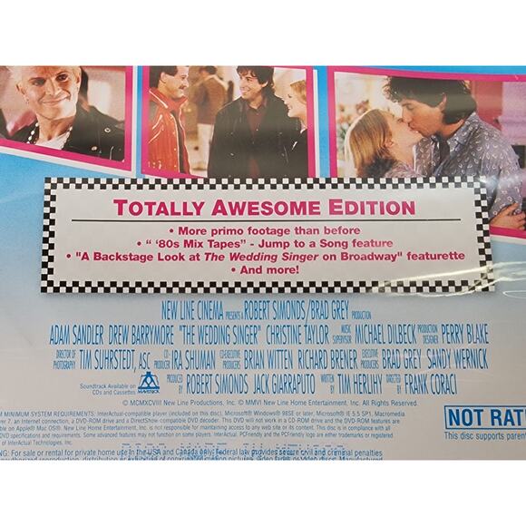 Movie The Wedding Singer DVD New Sealed Adam Sandler Drew Barrymore Dolby - Picture 11 of 13